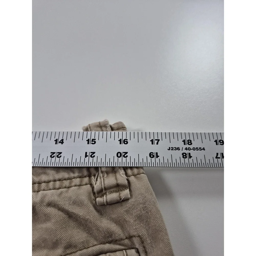 Y2K Hollister Cargo Shorts Mens 31 Beige Cotton Button Fly Pockets Casual
